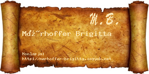 Márhoffer Brigitta névjegykártya